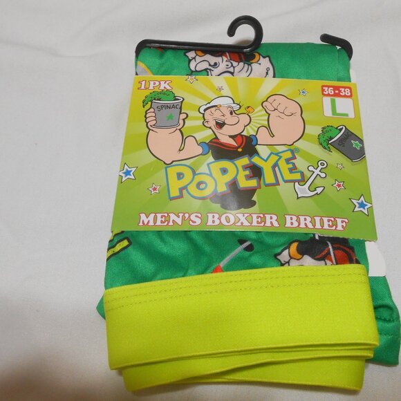 NEW Men's Boxer Brief Underwear Shorts Popeye Novelty design size L 36-38 ๐จ - Picture 4 of 8